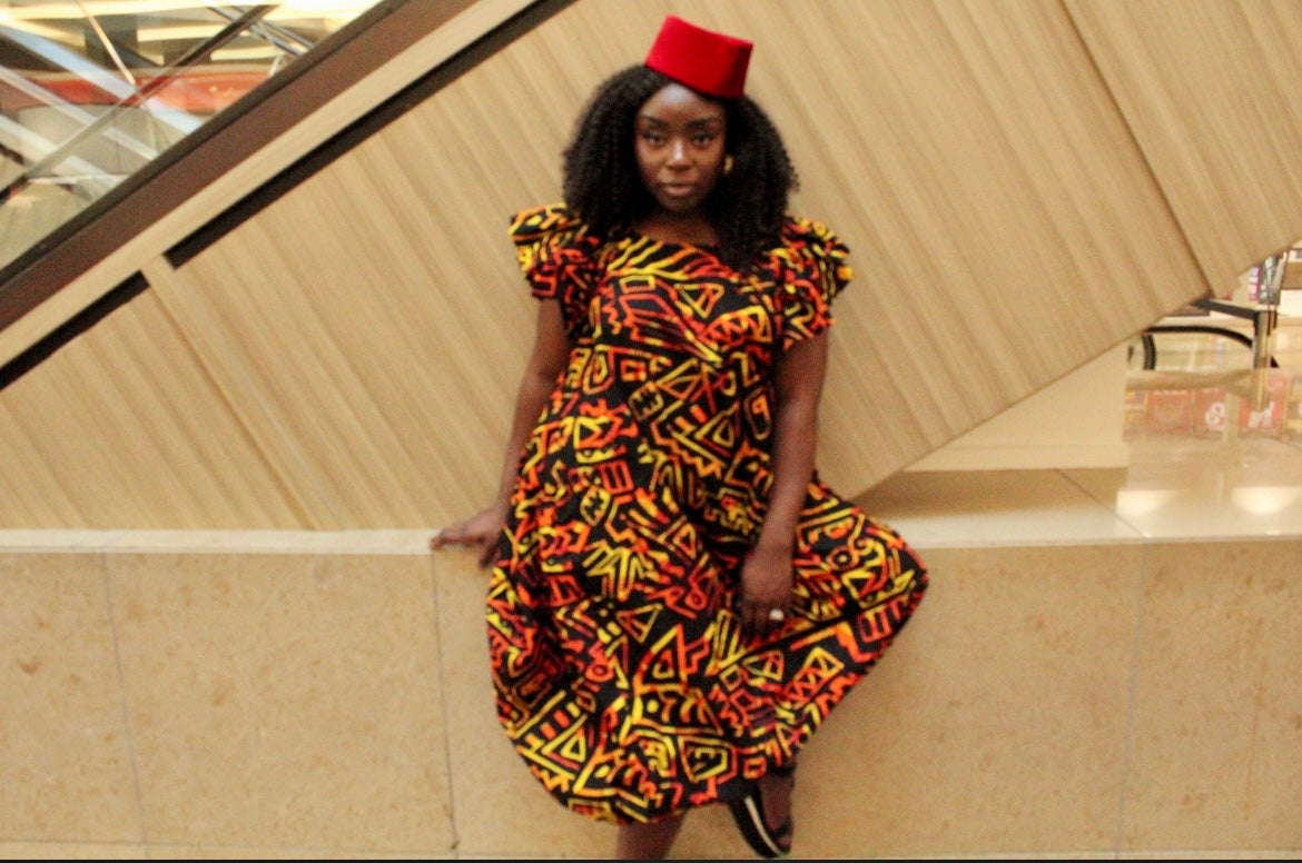 Modern Maxi dress w/Head-wrap