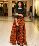 Red and Gold Ankara Pants Skirt