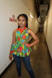 Sleeveless Ankara Peplum Top
