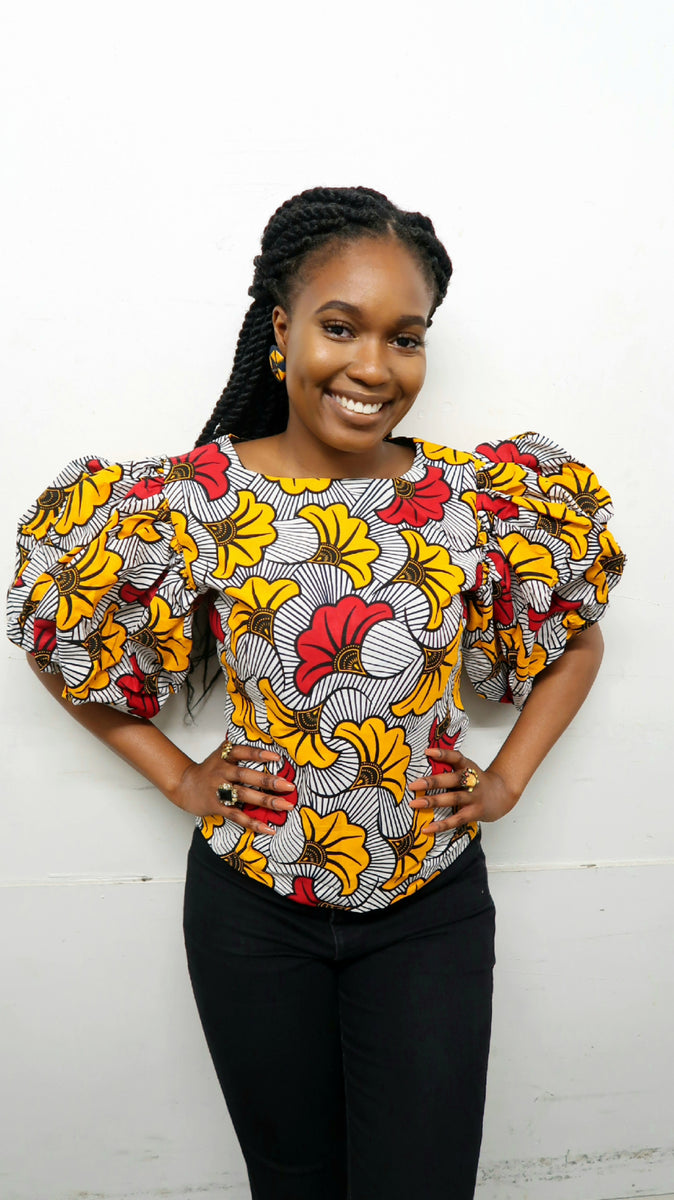 Puff Sleeve Off Shoulder Ankara Blouse Styles Puff Sleeve Off