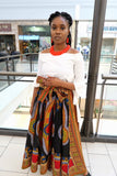Dashiki Print Maxi Skirt