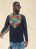Long Sleeve Multi-Color African Print T-Shirt