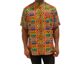 Multicolor Kente Print Button-Up Shirt