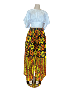 Fall Orange Yellow and Black Wide Leg Ankara Pants