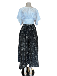Black Ankara Wide Leg Ankara Pants
