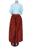 Red Wide Leg Ankara Pants