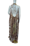 Brown Tie-Die Silk Summer Dress