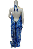 Blue Tie-Die Silk Summer Dress