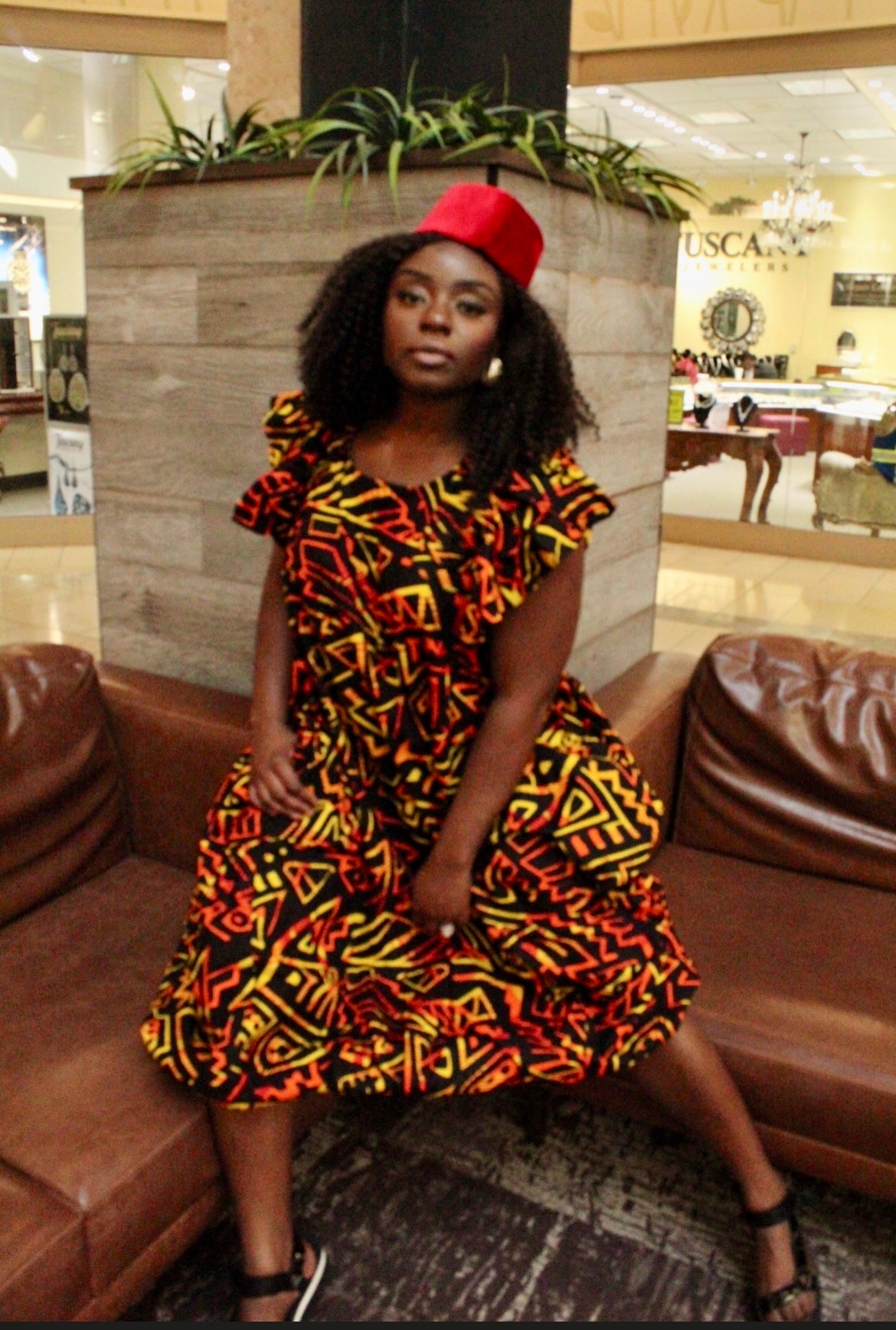 Modern Maxi dress w/Head-wrap  Yoma Fashion Boutique