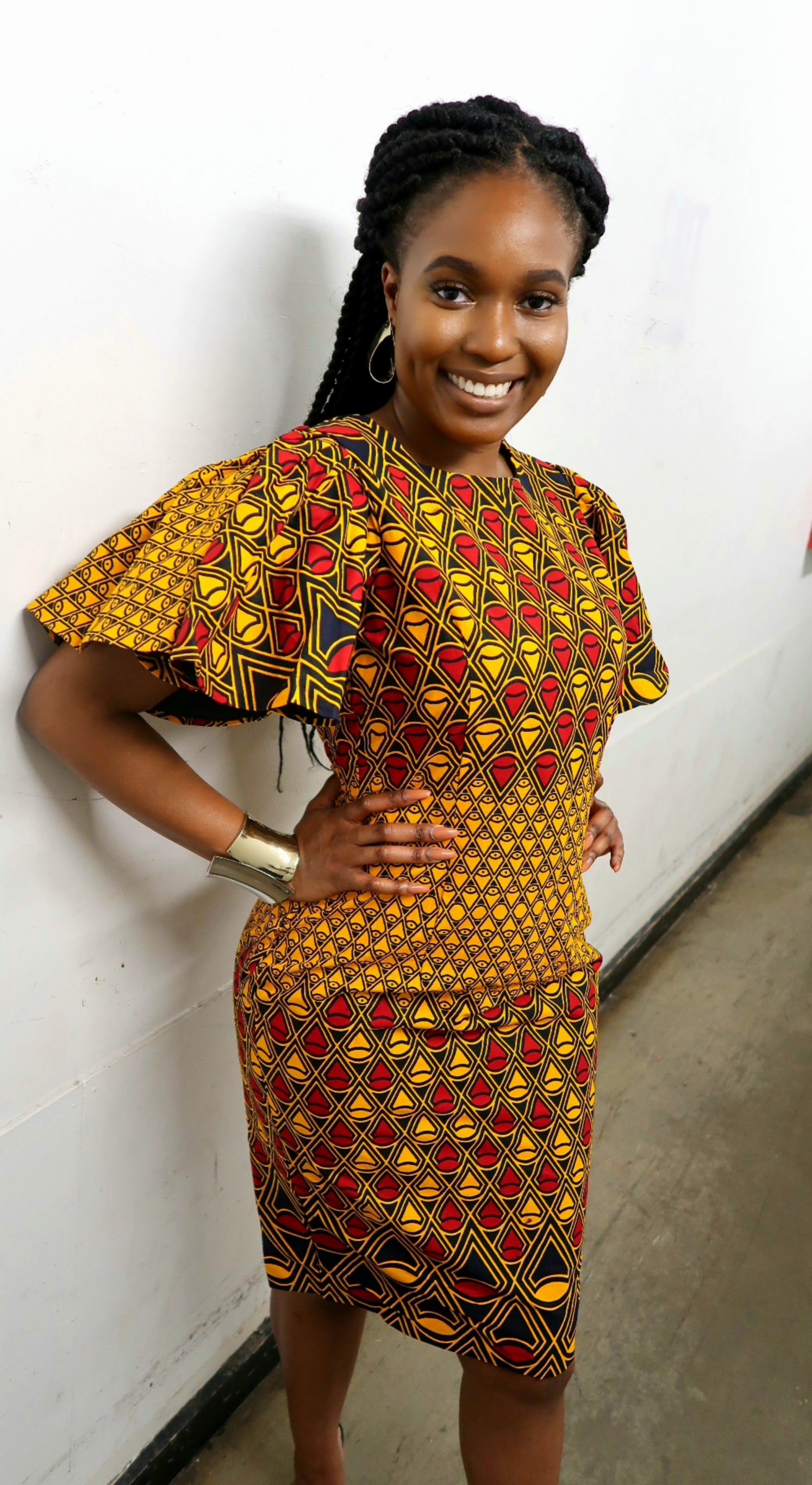 Flare Sleeve Ankara Mini-Dress – Yoma Fashion Boutique