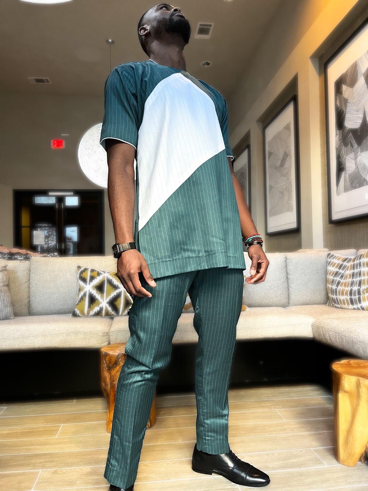 Green Pinstripe Senator Suit – Yoma Fashion Boutique