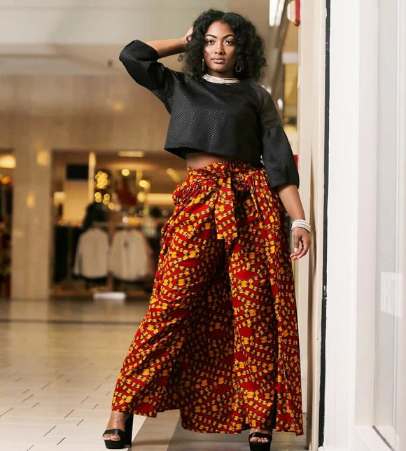 Red and Gold Ankara Pants Skirt – Yoma Fashion Boutique