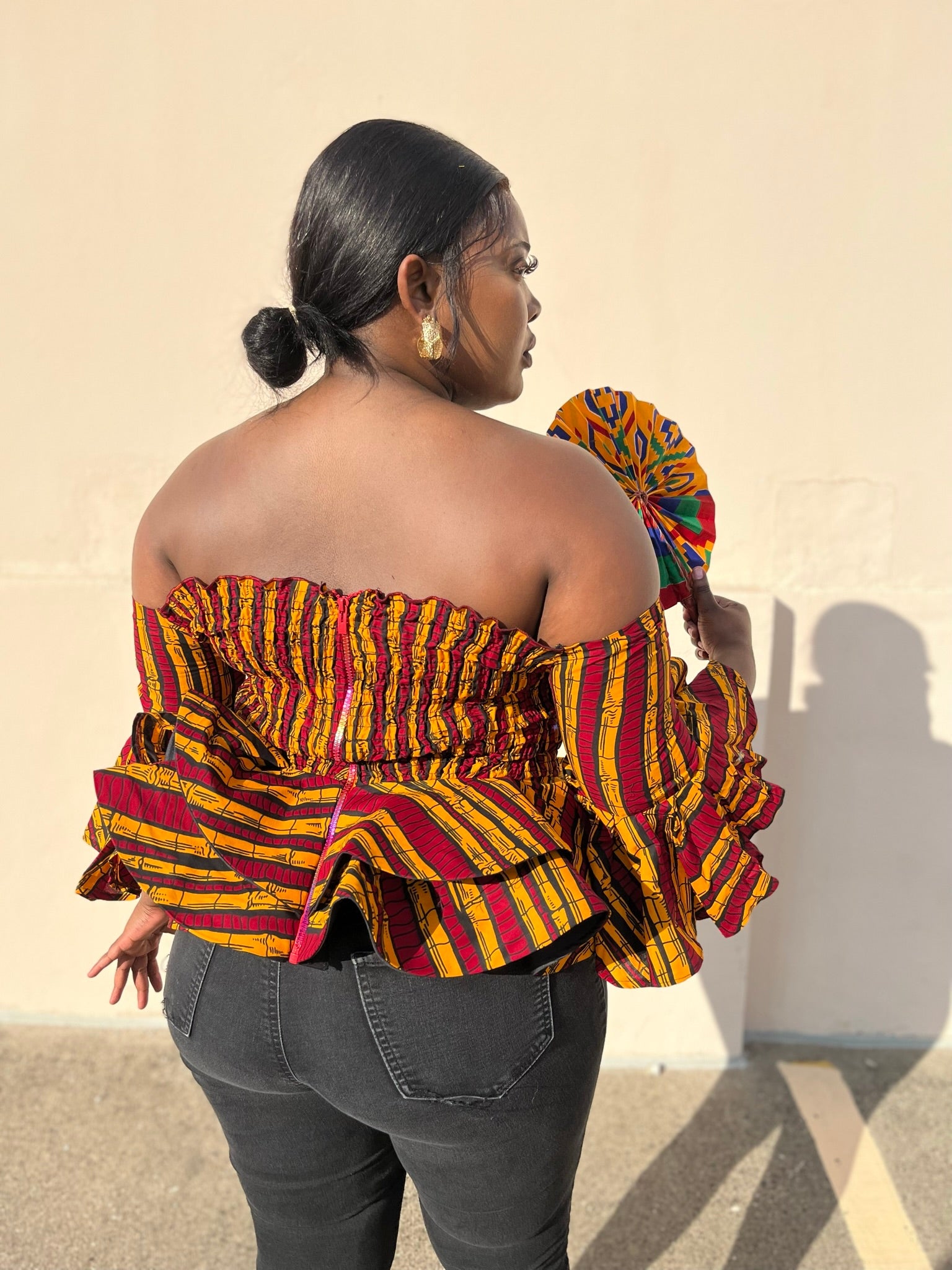 Ankara Tops Off Shoulder African Print Tops Off The Shoulder Red