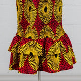 Elastic Two-Tiered African Print Skirt
